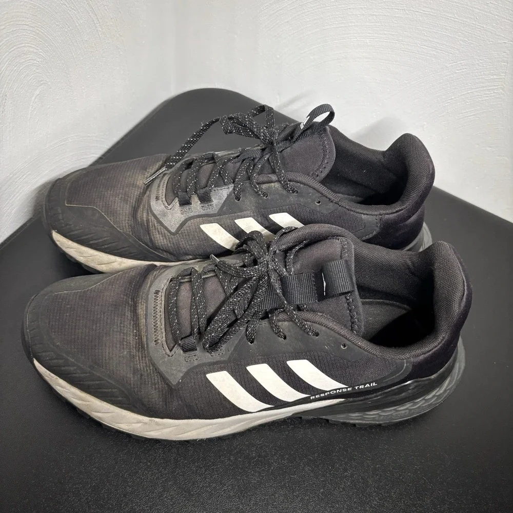Adidas Response Trail 2.0 Black White Mens Trail Running Shoes Sz 10 FX4852‎